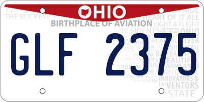 OH license plate GLF2375