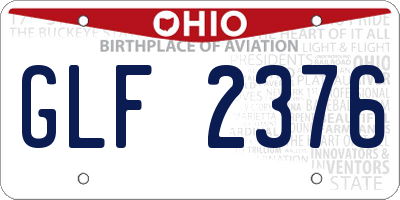 OH license plate GLF2376