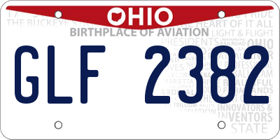 OH license plate GLF2382