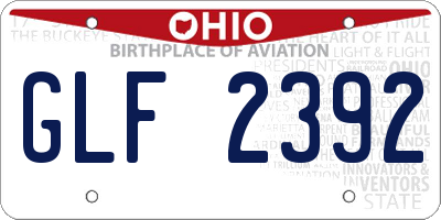 OH license plate GLF2392