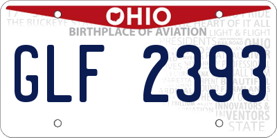 OH license plate GLF2393