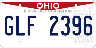 OH license plate GLF2396