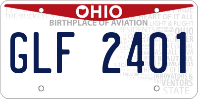 OH license plate GLF2401