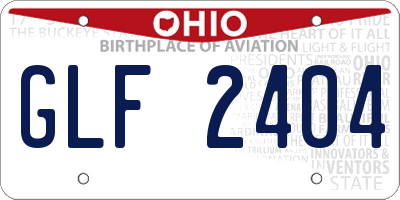 OH license plate GLF2404