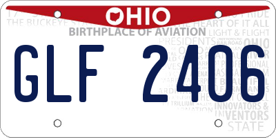 OH license plate GLF2406
