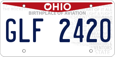 OH license plate GLF2420