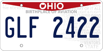 OH license plate GLF2422