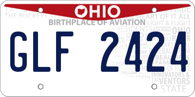 OH license plate GLF2424