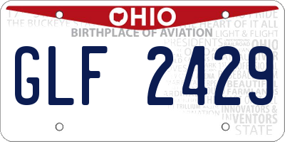 OH license plate GLF2429