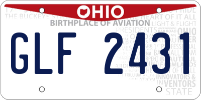 OH license plate GLF2431