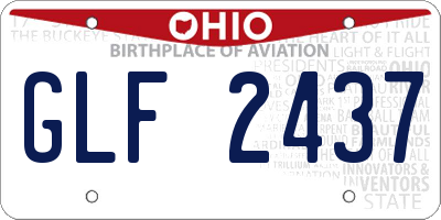 OH license plate GLF2437