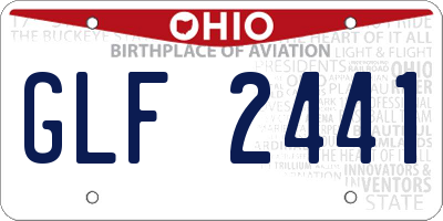 OH license plate GLF2441