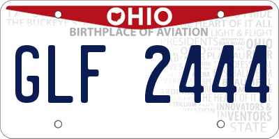 OH license plate GLF2444