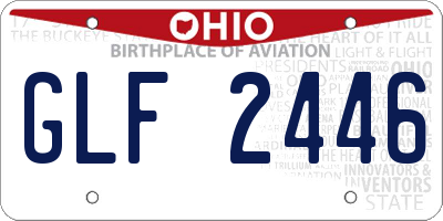 OH license plate GLF2446