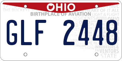 OH license plate GLF2448