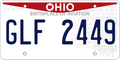 OH license plate GLF2449
