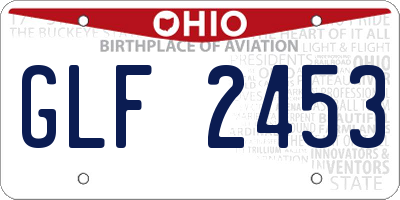 OH license plate GLF2453