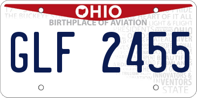 OH license plate GLF2455