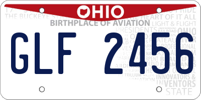 OH license plate GLF2456