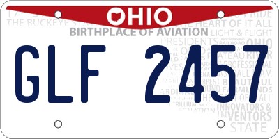 OH license plate GLF2457