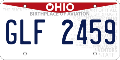 OH license plate GLF2459