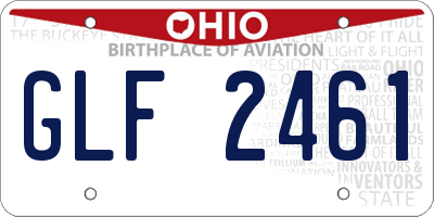 OH license plate GLF2461