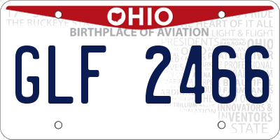OH license plate GLF2466