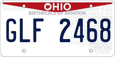 OH license plate GLF2468