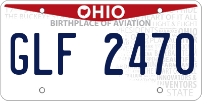 OH license plate GLF2470