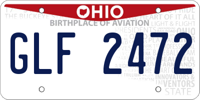 OH license plate GLF2472