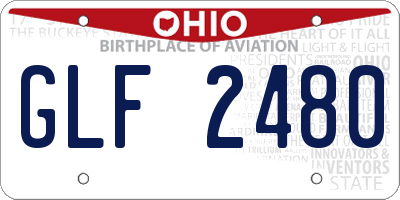 OH license plate GLF2480