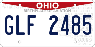 OH license plate GLF2485