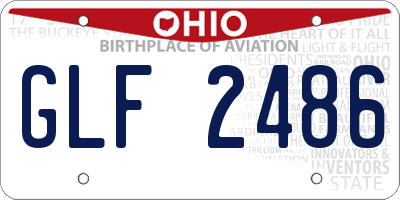 OH license plate GLF2486