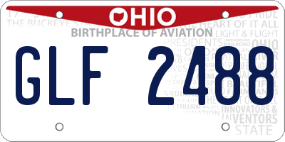 OH license plate GLF2488