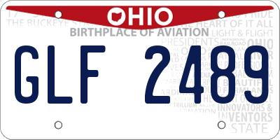 OH license plate GLF2489