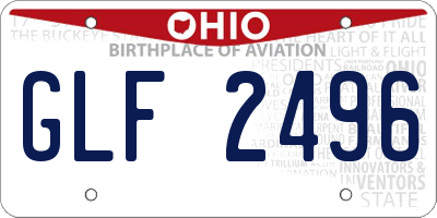 OH license plate GLF2496