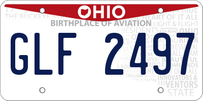 OH license plate GLF2497