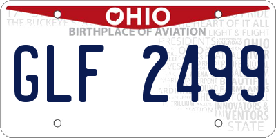OH license plate GLF2499