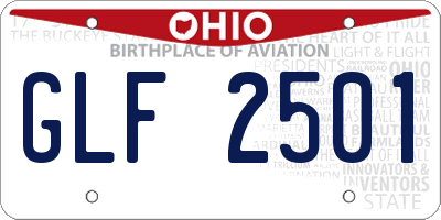 OH license plate GLF2501