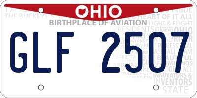 OH license plate GLF2507