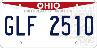 OH license plate GLF2510