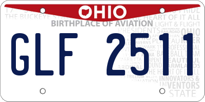 OH license plate GLF2511