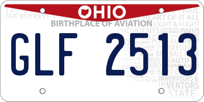 OH license plate GLF2513