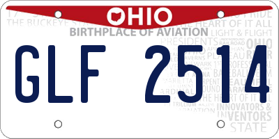 OH license plate GLF2514