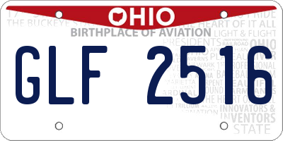 OH license plate GLF2516