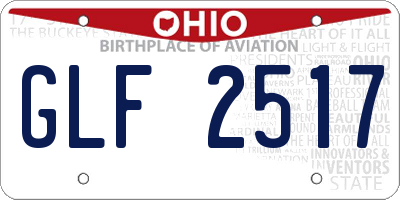 OH license plate GLF2517