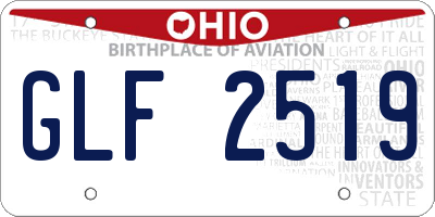 OH license plate GLF2519