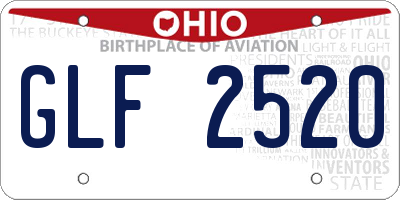 OH license plate GLF2520