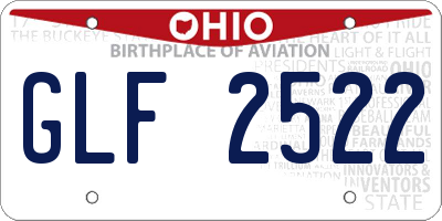 OH license plate GLF2522
