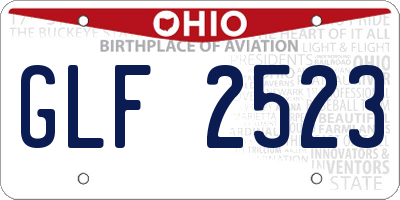 OH license plate GLF2523